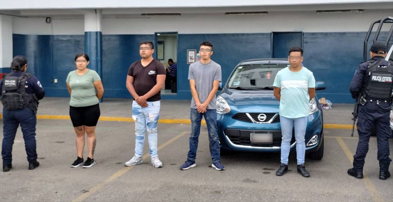 Recupera SSP vehículo robado y detiene a cuatro probables responsables