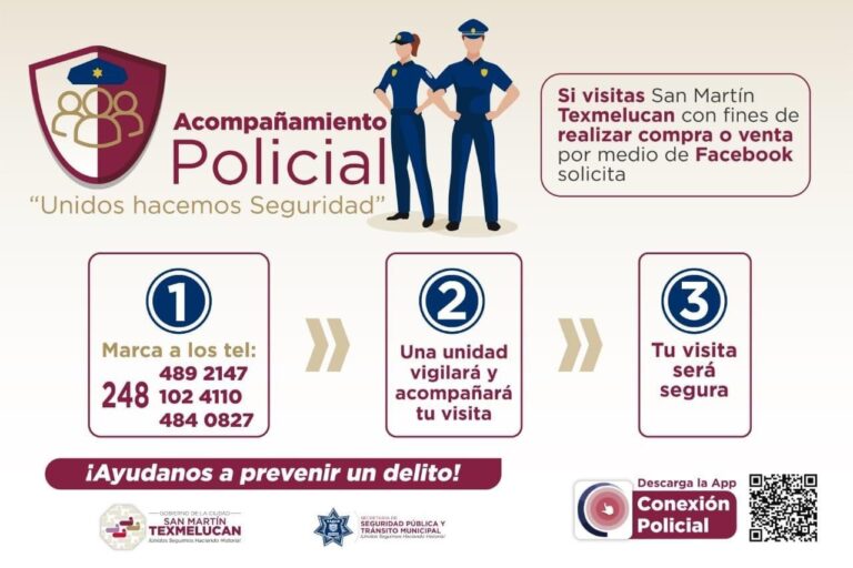 En Texmelucan se han realizado más de 120 acompañamientos policiales desde 2021.