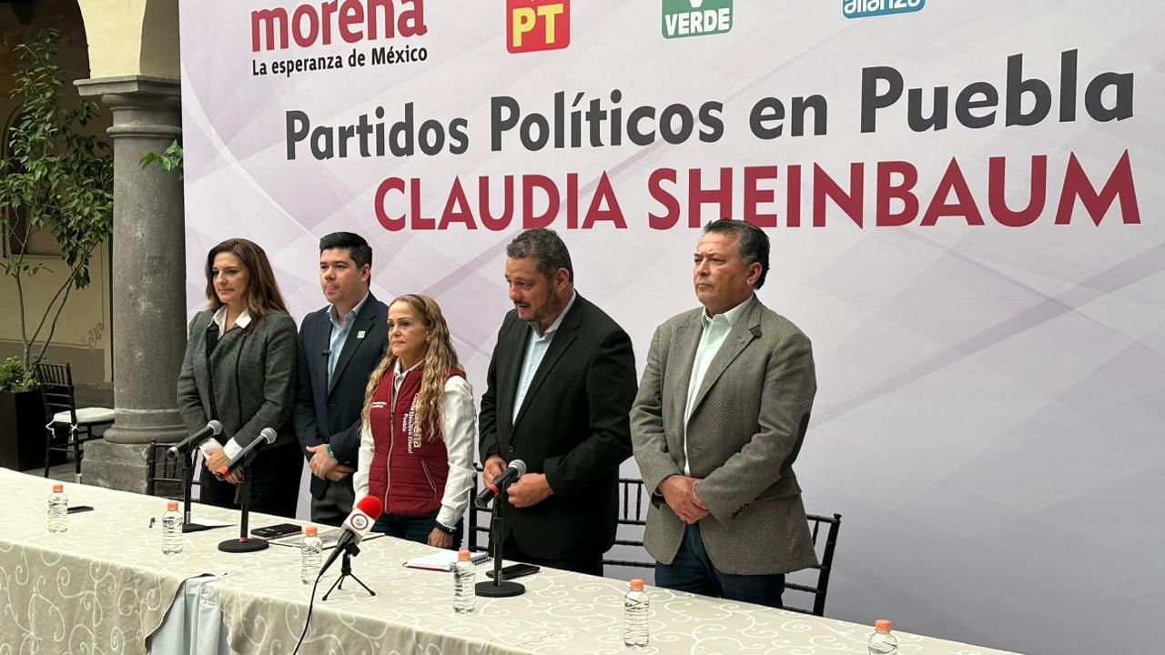 En Puebla, MORENA, PT, Nueva Alianza, PVEM y Fuerza por México cierran filas con Claudia Sheinbaum