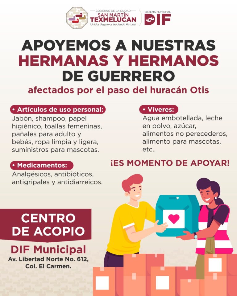 Se habilita el DIF municipal como centro de acopio para llevar apoyo  a Guerrero