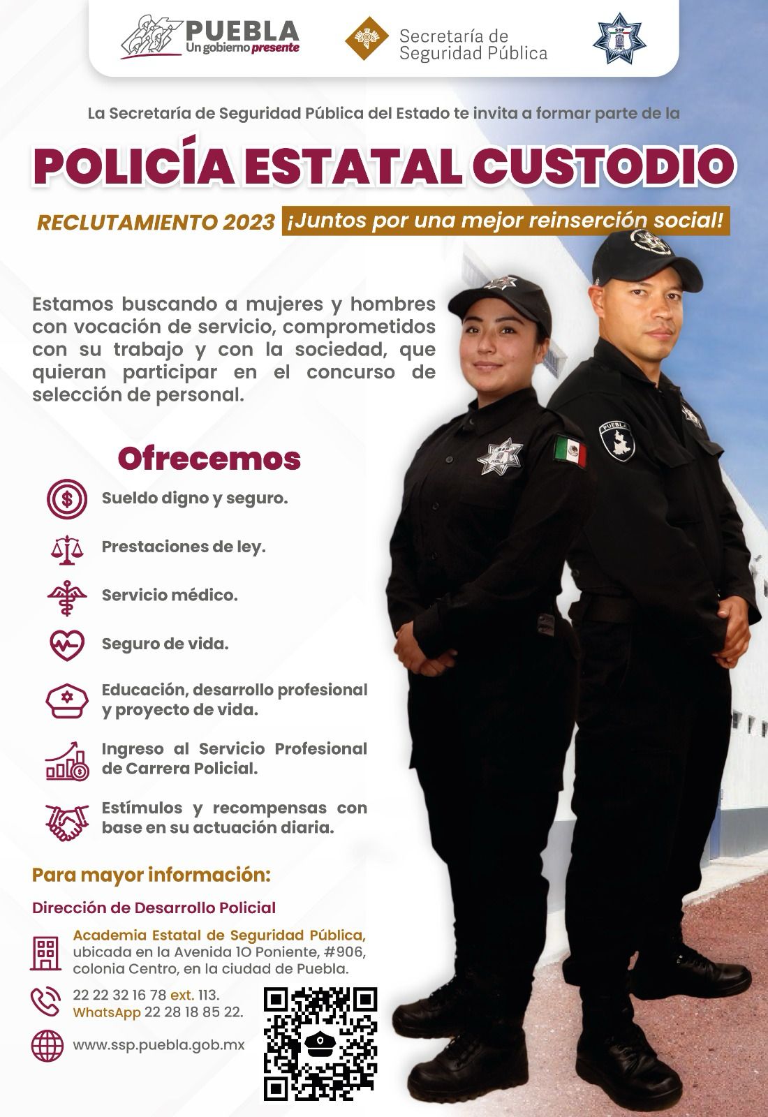 Convoca SSP a interesados a sumarse como policías custodios