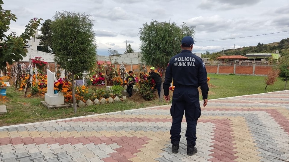 Resguarda evento de día de muertos Seguridad Pública de Ocoyucan