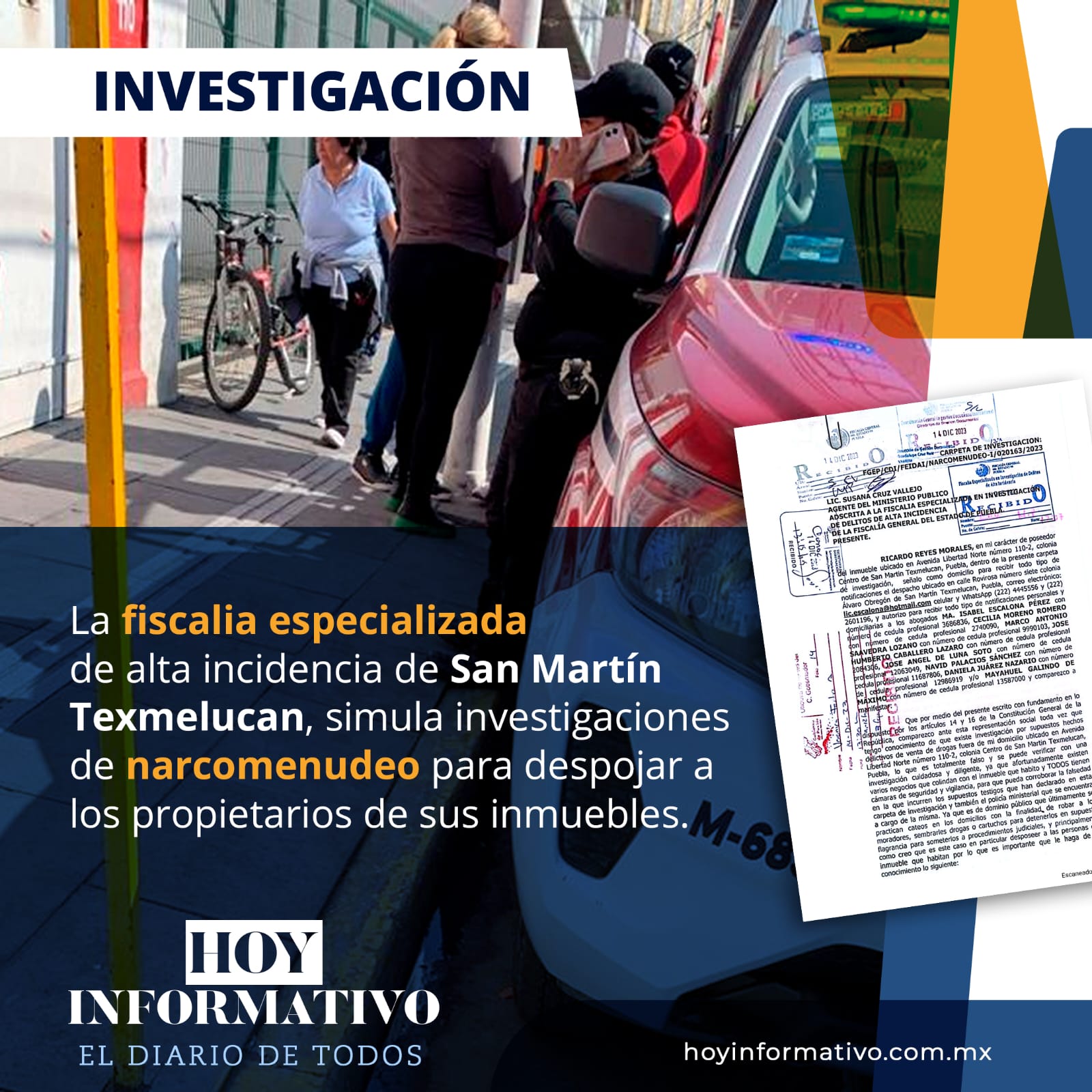 La Fiscalía Especializada de Alta Incidencia de Texmelucan simula investigaciones de narcomenudeo para despojar a los propietarios de sus inmuebles