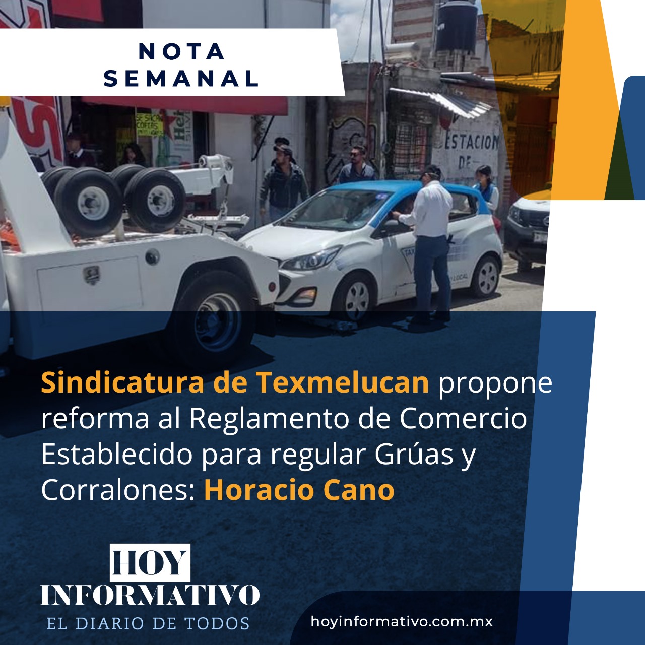 Sindicatura de Texmelucan propone reforma al Reglamento de Comercio Establecido para regular Grúas y Corralones: Horacio Cano