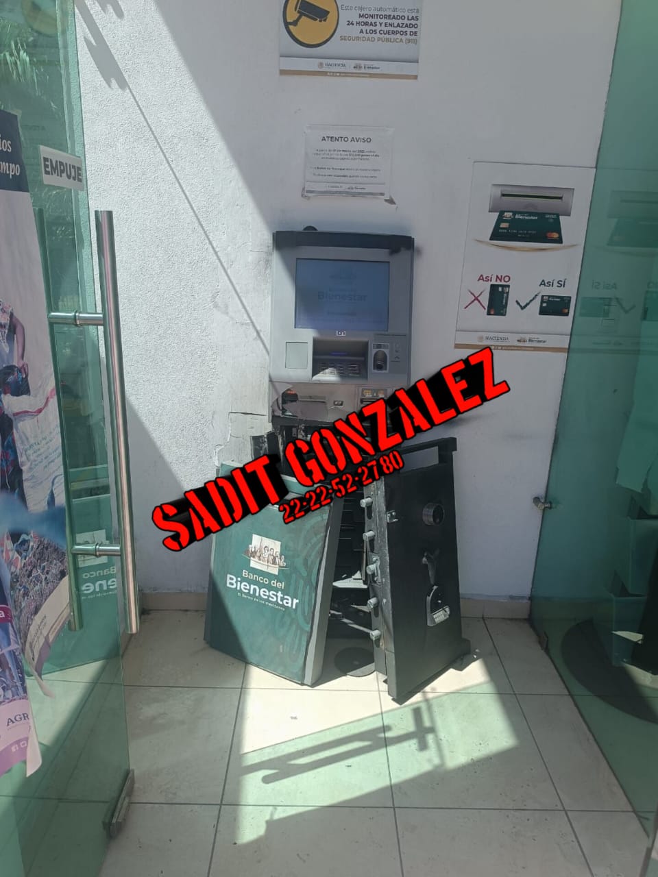 Por segunda ocasión roban cajero del Banco Bienestar en Izúcar