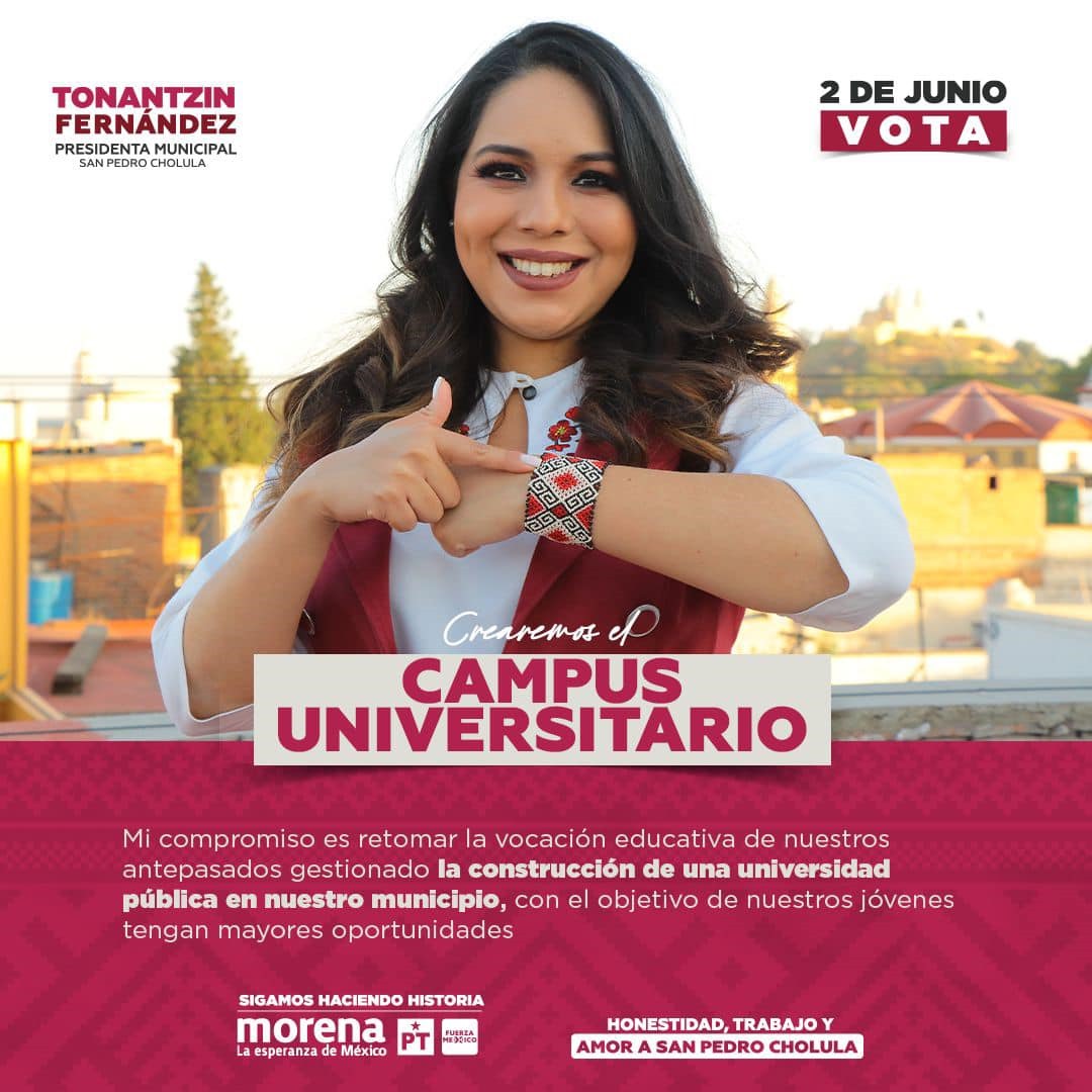 Tonantzin Fernández reitera compromiso de creación de una universidad pública en San Pedro Cholula