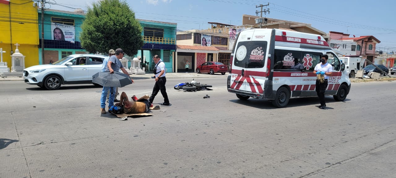 Motociclista atropellado en Amozoc.