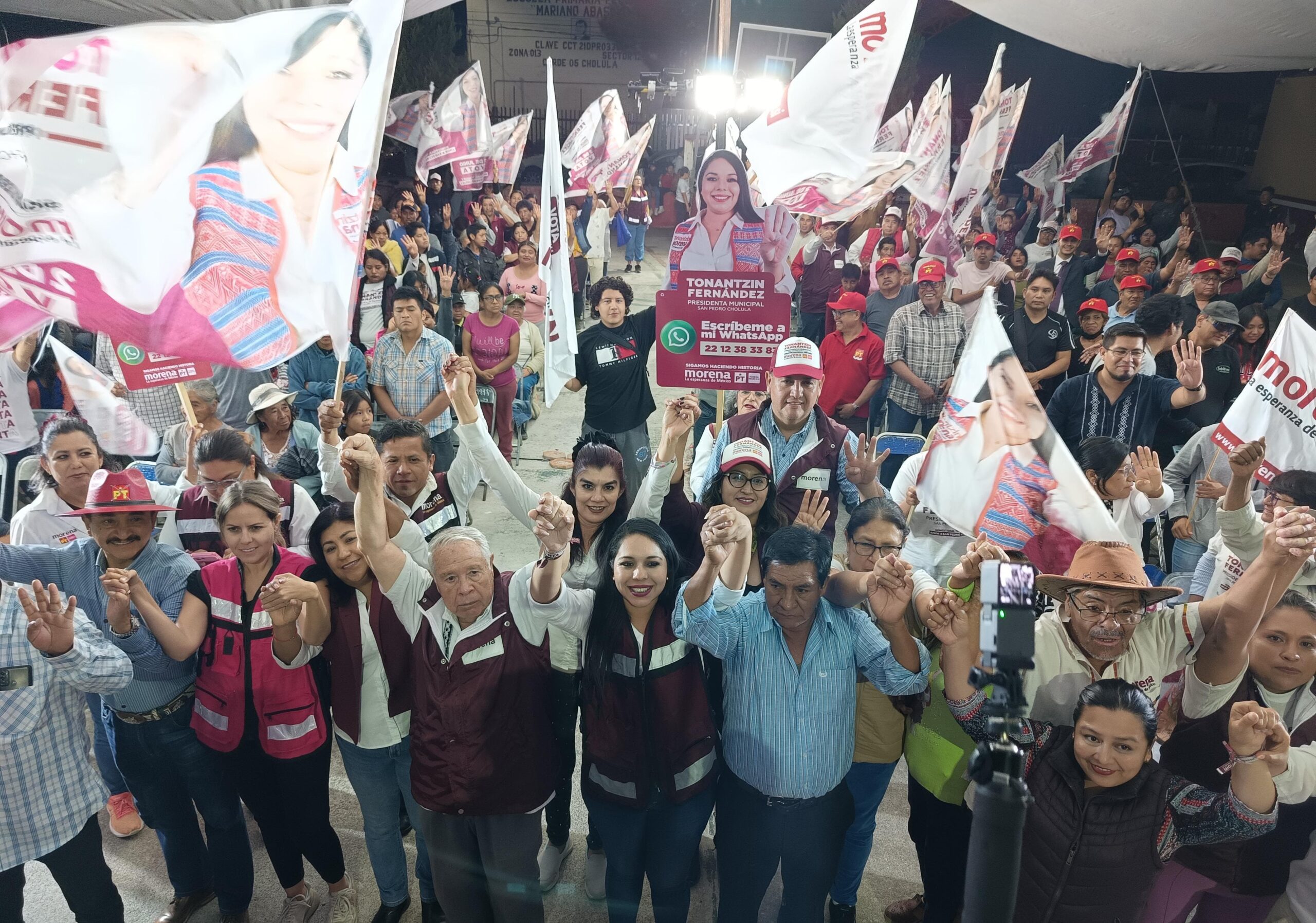 «Para nosotros, la prioridad es el pueblo de Cholula»: Tonantzin Fernández, respaldada por liderazgos y cientos de cholultecas en Calvario