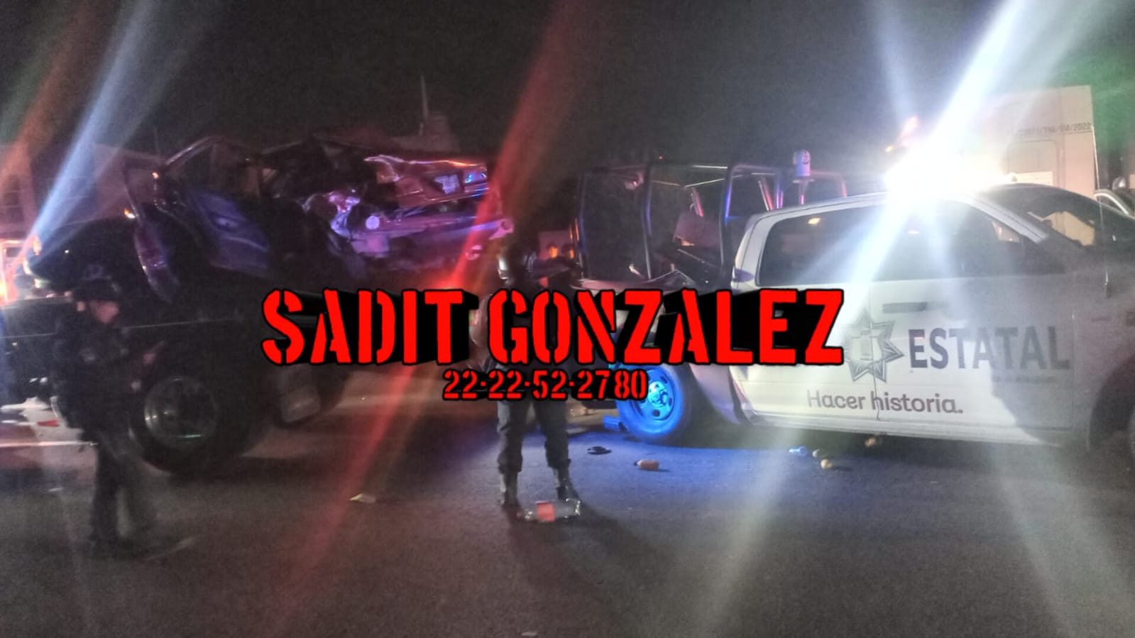 Un policía muerto, 3 de sus compañeros heridos y 2 civiles más sin vida saldo de un accidente en Xoxtla.