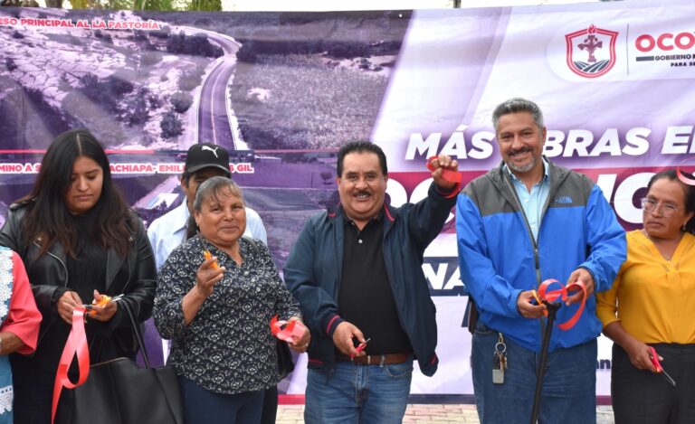 Inaugura obra de pavimentación el gobierno de Ocoyucan