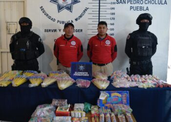 Gobierno de San Pedro Cholula decomisa 80 kilogramos de artículos pirotécnicos
