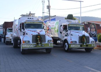 Renueva Severiano de la Rosa Flotilla de Camiones Recolectores de Basura en Amozoc.