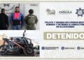 Policía y marina recuperan moto robada y detienen a conductor en Acuexcomac
