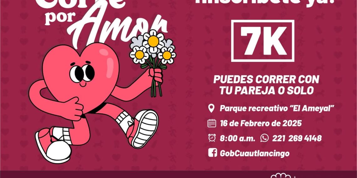Gobierno de Cuautlancingo invita a la ciudadanía al evento deportivo “Corriendo por amor”