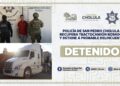 Policía de San Pedro Cholula recupera tractocamión robado y detiene a probable delincuente