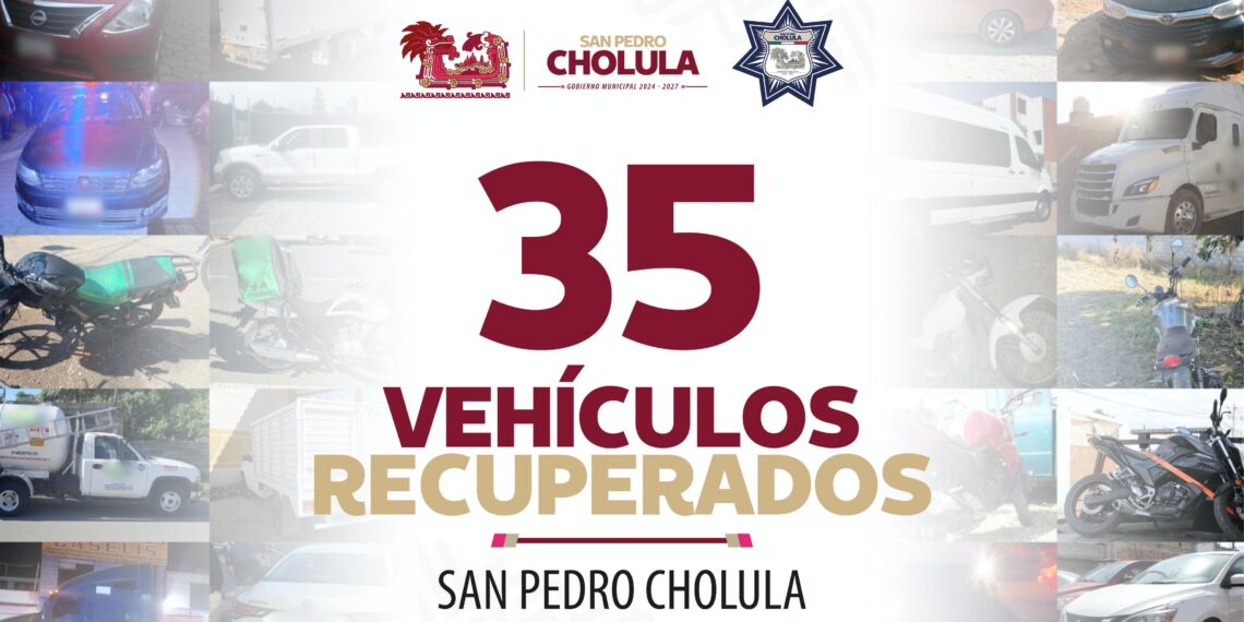 Policía de San Pedro Cholula recupera vehículo robado; suman 35 en la administración de Tonantzin Fernández
