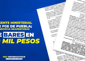 Agente ministerial de FGE de Puebla; negocia reaperturas de bares en 250 mil pesos