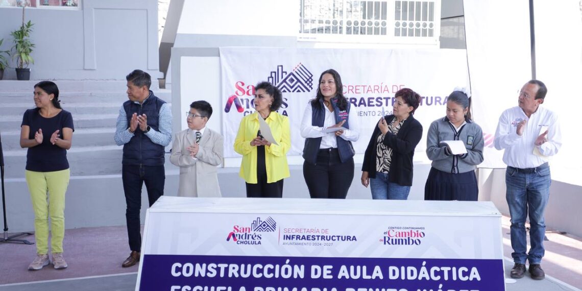 Fortalece Lupita Cuautle la educación con nueva aula didáctica en primaria Benito Juárez