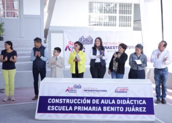 Fortalece Lupita Cuautle la educación con nueva aula didáctica en primaria Benito Juárez