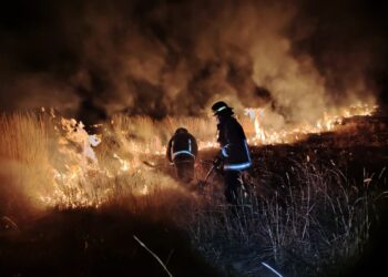 Protección Civil y Bomberos de Amozoc Refuerzan Combate a Incendios en Pastizales