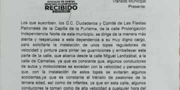 Comité de las Fiestas Patronales solicitan la instalación de topes y embellecimiento en la calle Prolongación Independencia Norte, Texmelucan