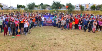 Fraccionamiento Valle de San Miguel es rehabilitado con apoyo ciudadano en Huejotzingo