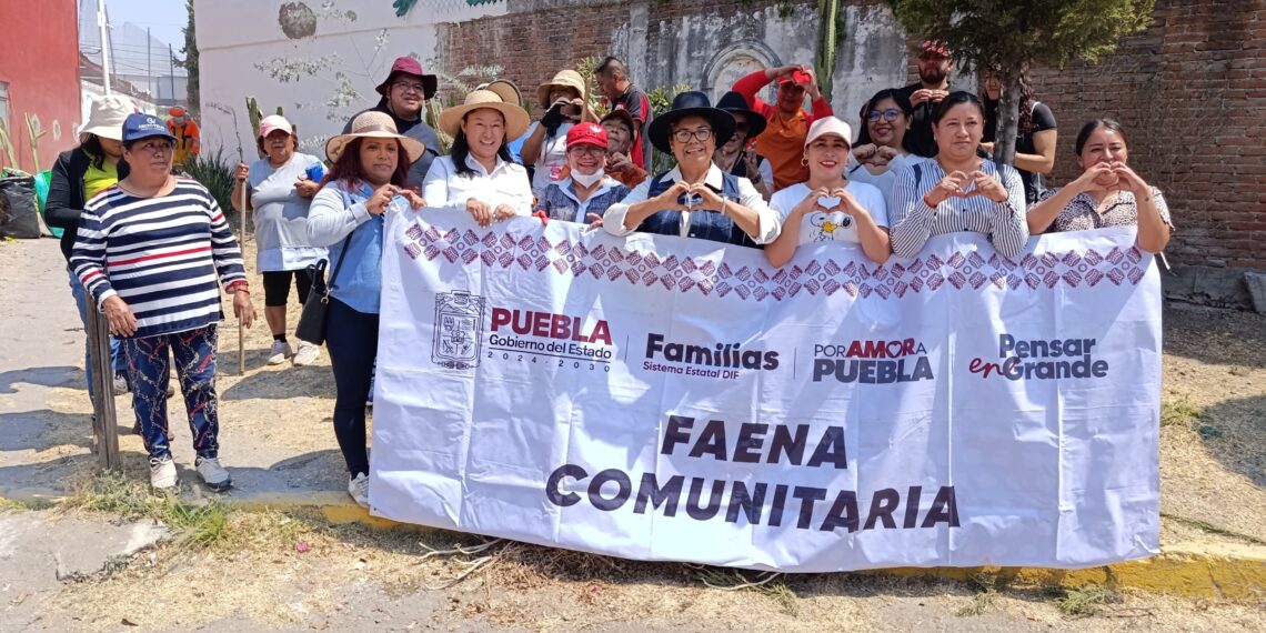 Faena comunitaria en Cuautlancingo para fortalecer y mejorar espacios públicos
