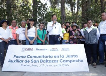 Alejandro Armenta encabeza faena comunitaria en San Baltazar Campeche