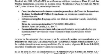 Plaza Crystal opera en la ilegalidad: SOSAPATEX revienta conexión clandestina y niegan amparo a administradores