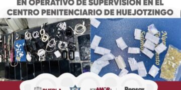 Operativo en penal de Huejotzingo revela droga y objetos prohibidos