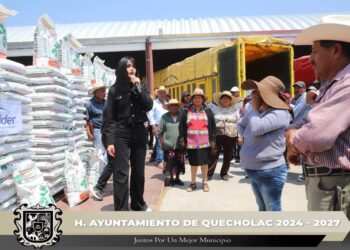 Ayuntamiento de Quecholac entrega apoyo a agricultores afectados por granizadas