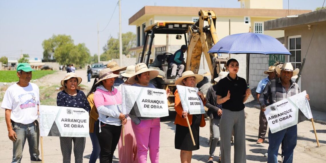 Inicia la obra de adoquinamiento en San José Tuzuapan en Quecholac