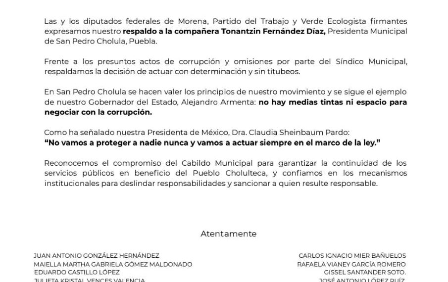 Respaldan diputados federales política de cero tolerancia a la corrupción del gobierno de Tonantzin Fernández