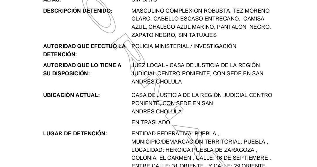Detienen al comandante de la Fiscalía de Desaparición de Personas en Puebla por presunto encubrimiento del “Patuleco”