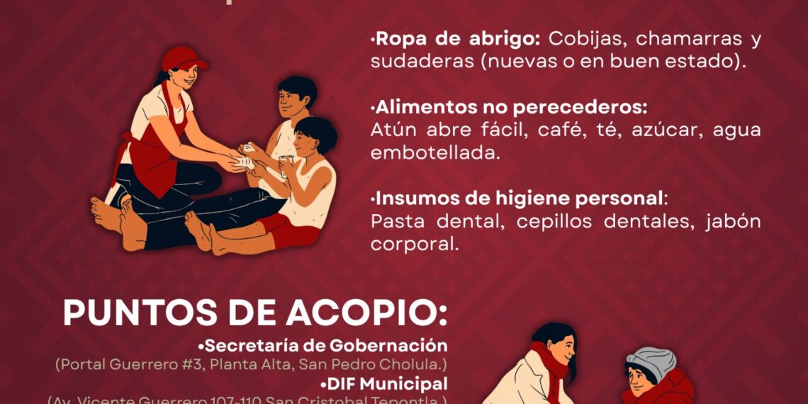 Lanza San Pedro Cholula campaña de acopio en apoyo a personas en situación de calle