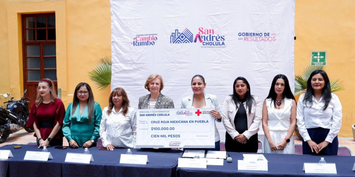 Gobierno de San Andrés Cholula se une a la Cruz Roja con donativo y carrera con causa