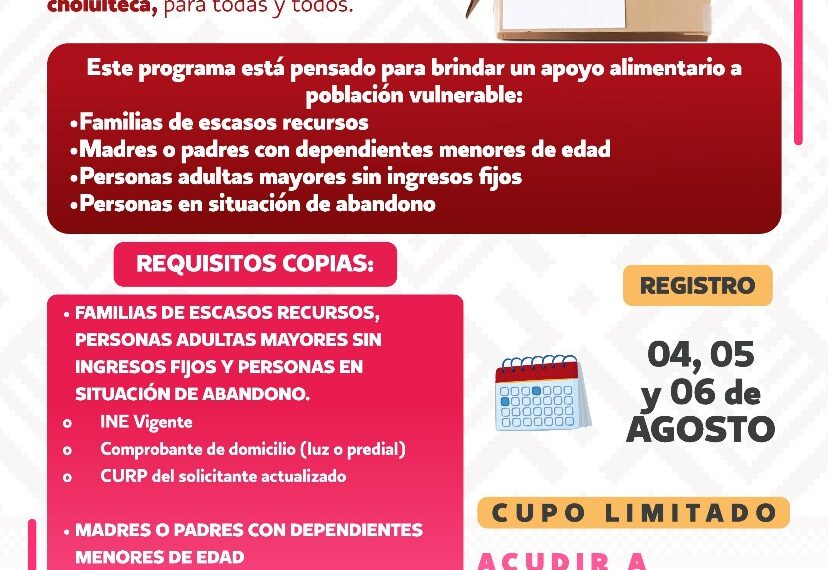 Amplía Gobierno de Tonantzin Fernández periodo de registro para apoyos alimentarios