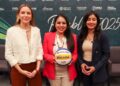 Acompaña Tonantzin Fernández al gobernador Alejandro Armenta en la presentación del Mundial de Voleibol de Playa Sub 21