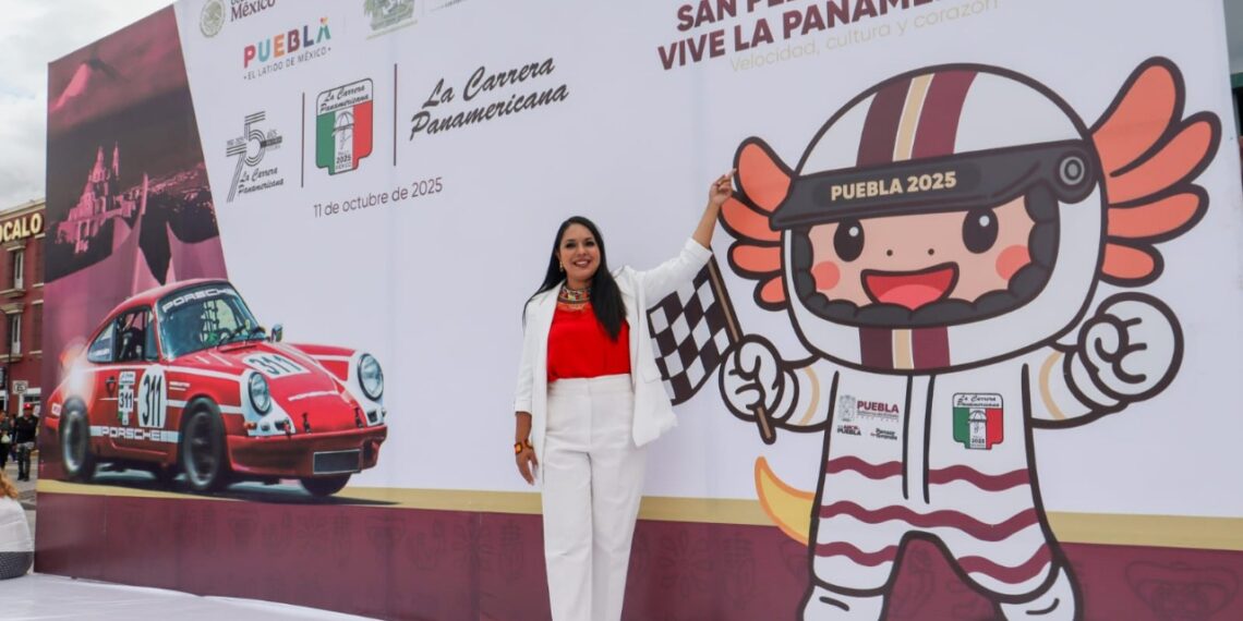 Tonantzin Fernández marca un hecho histórico con el regreso de La Carrera Panamericana a Cholula