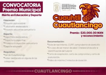 Gobierno municipal lanza convocatoria para obtener el “Premio Cuauhtli Cuautlancingo”
