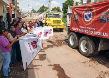 La presidenta municipal arrancó una obra más en la junta auxiliar de San Matías Cocoyotla