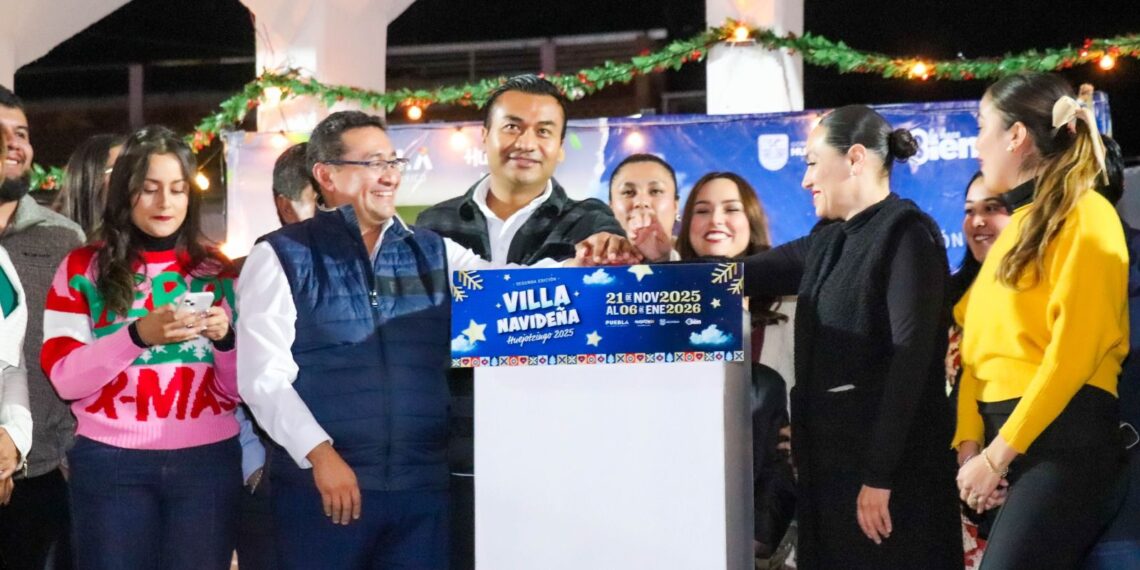 Roberto Solís inaugura la Villa Navideña 2025 en Huejotzingo; celebración que hará vibrar a las familias