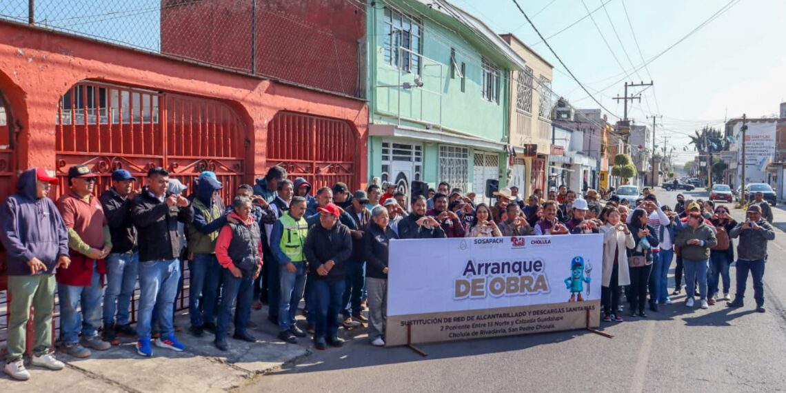 Gobierno de Cholula y SOSAPACH impulsan obra clave de infraestructura sanitaria